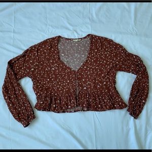 LA Hearts Cropped Long Sleeve Top